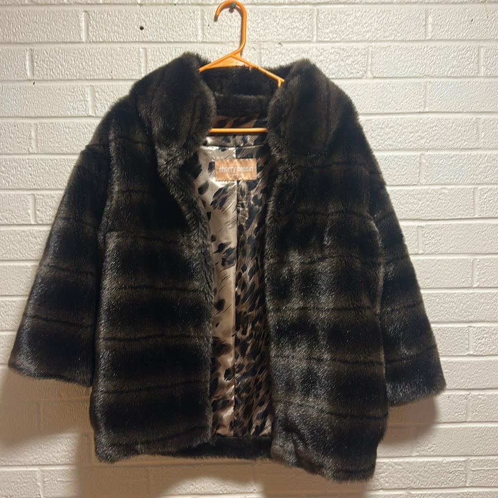 Sherry Cassin Faux mink coat size s